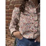 Chemise Fleurie Femme Col Victorien – Tailles S à L