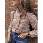 Chemise Fleurie Femme Col Victorien – Tailles S à L