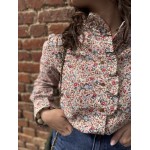 Chemise Fleurie Femme Col Victorien – Tailles S à L