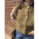 Gilet Sans Manches Kaki Femme – Boutons Cœurs Fantaisie (Taille Unique 36 à 40).