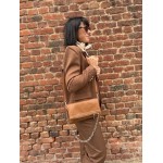 Sac bandoulière femme noir ou camel – Chaîne et strass tendance