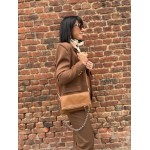 Sac bandoulière femme noir ou camel – Chaîne et strass tendance