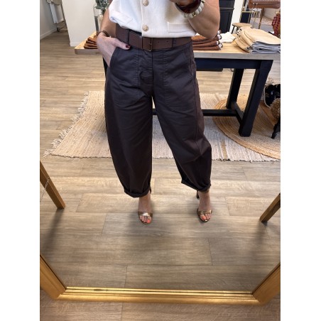 Pantalon Ballon Marron Femme – Avec Ceinture (S/M ou M/L)