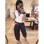 Pantalon Ballon Marron Femme – Avec Ceinture (S/M ou M/L)
