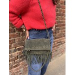 Sac en daim à franges femme – Taupe, marron, bordeaux ou kaki