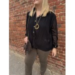 Chemisier plissé noir ou beige – Grande taille 42 à 50 | Élégance et style