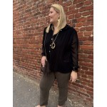 Chemisier plissé noir ou beige – Grande taille 42 à 50 | Élégance et style