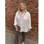 Chemise blanche classique oversize – Grande taille 1/2 et 3/4 | Élégance décontractée