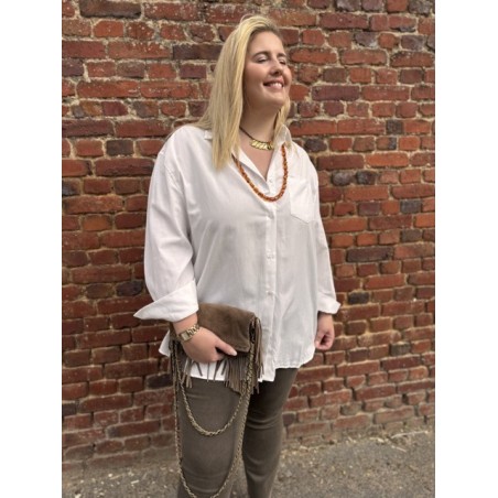 Chemise blanche classique oversize – Grande taille 1/2 et 3/4 | Élégance décontractée