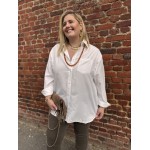 Chemise blanche classique oversize – Grande taille 1/2 et 3/4 | Élégance décontractée