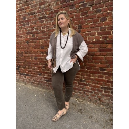 Chemise blanche classique oversize – Grande taille 1/2 et 3/4 | Élégance décontractée