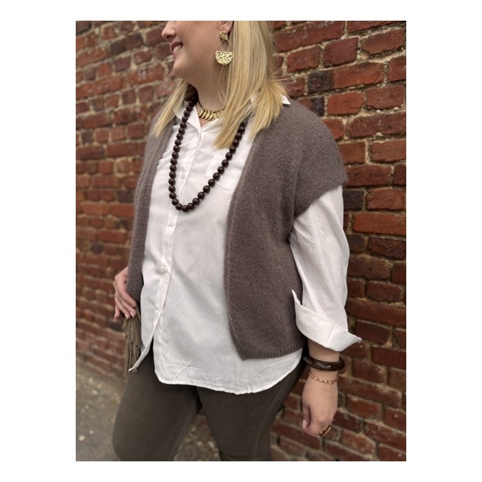 Gilet en laine et mohair sans manches – Grande taille femme | Style élégant