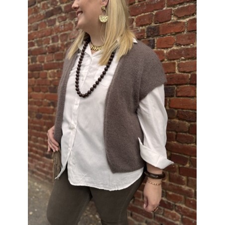 Gilet en laine et mohair sans manches – Grande taille femme | Style élégant