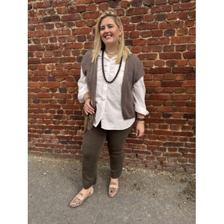 Gilet en laine et mohair sans manches – Grande taille femme | Style élégant