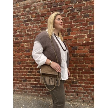 Gilet en laine et mohair sans manches – Grande taille femme | Style élégant