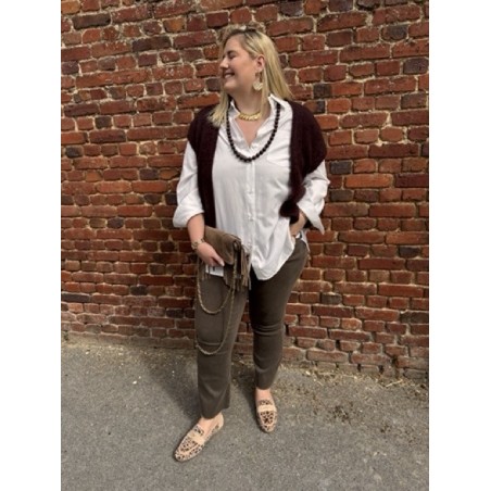 Gilet en laine et mohair sans manches – Grande taille femme | Style élégant