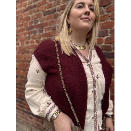 Gilet en laine et mohair sans manches – Grande taille femme | Style élégant