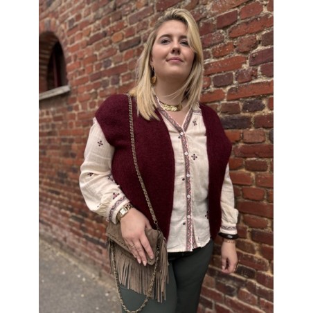 Gilet en laine et mohair sans manches – Grande taille femme | Style élégant