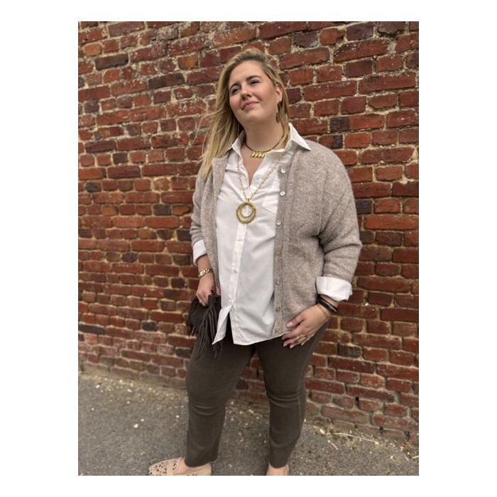 Gilet en laine beige – Taille unique 42 à 50 | Confort et élégance