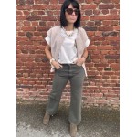 Gilet Sans Manches Feutrine Bordeaux kaki ou beige  – Taille Unique 36 à 42
