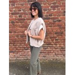 Gilet Sans Manches Feutrine Bordeaux kaki ou beige  – Taille Unique 36 à 42