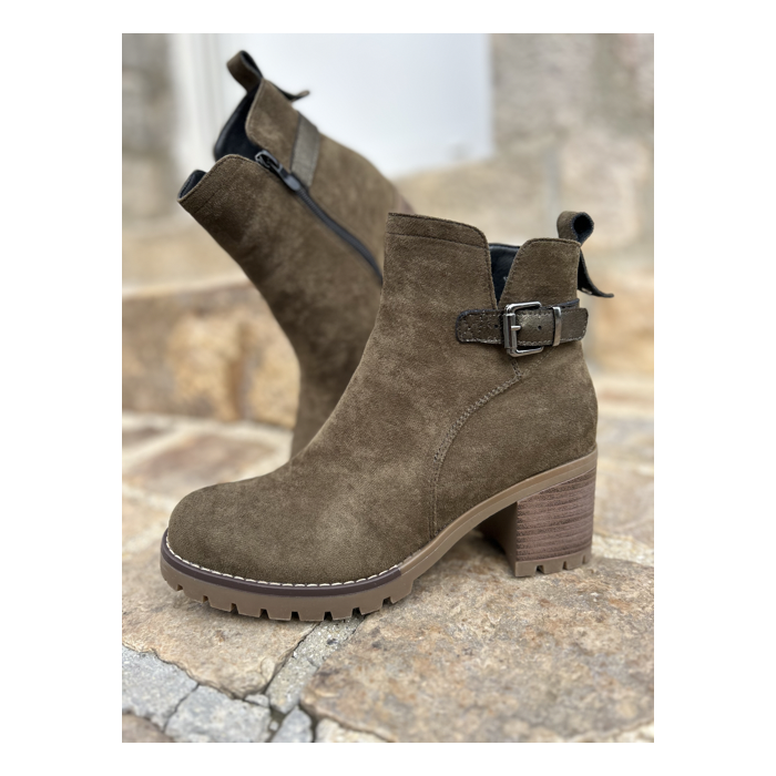 Bottines femme kaki – Chic & confortables | Pointures 36 à 41
