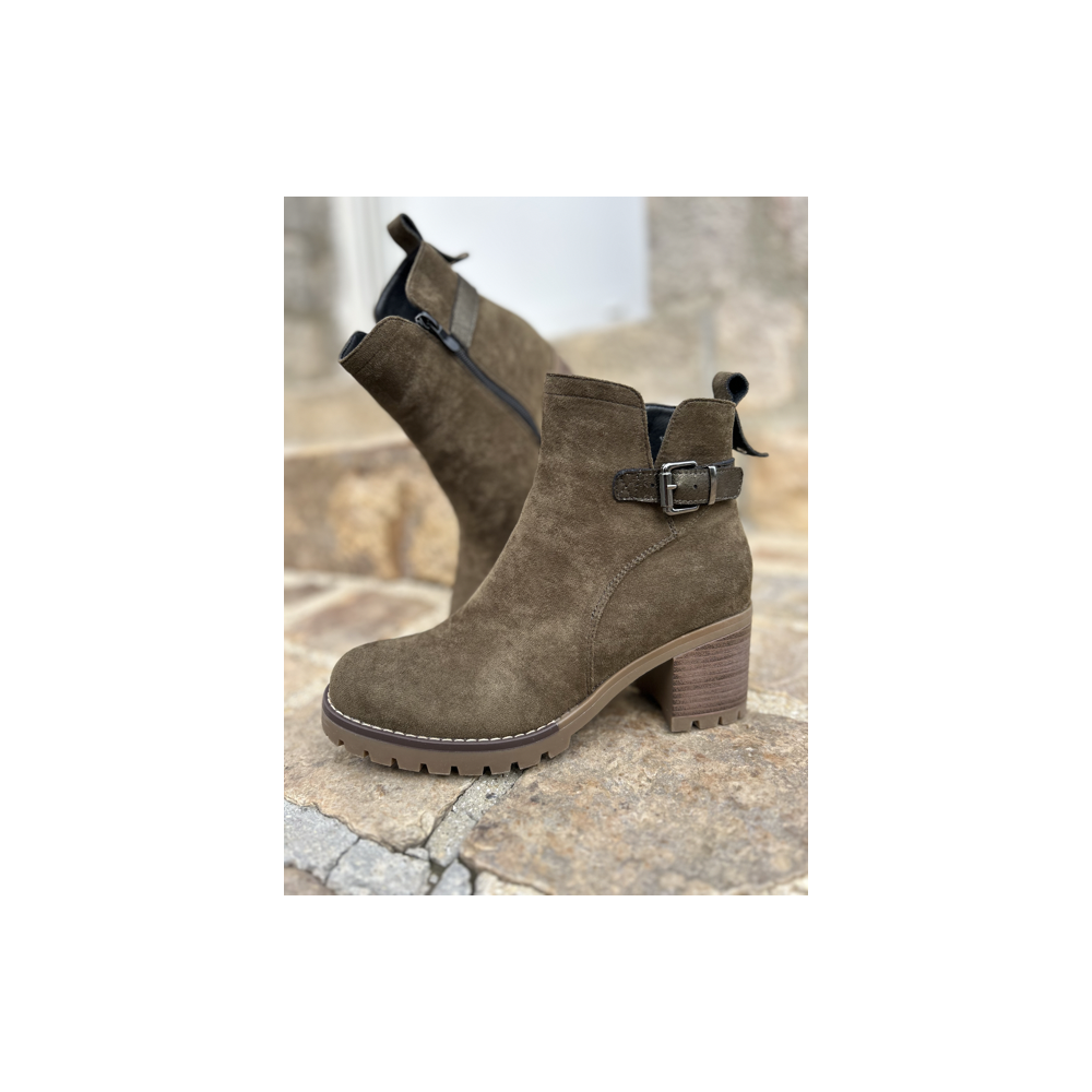 Bottines femme kaki – Chic & confortables | Pointures 36 à 41