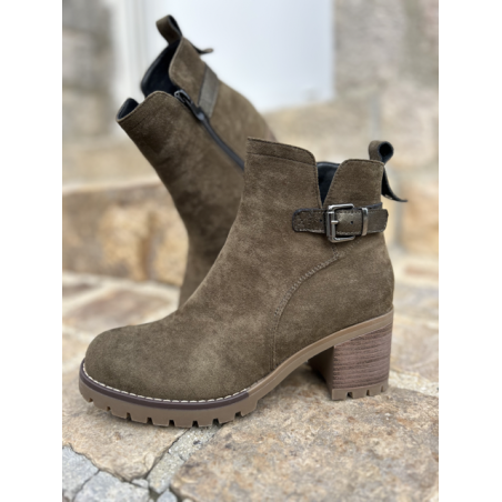 Bottines femme kaki – Chic & confortables | Pointures 36 à 41