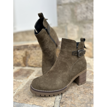 Bottines femme kaki – Chic & confortables | Pointures 36 à 41