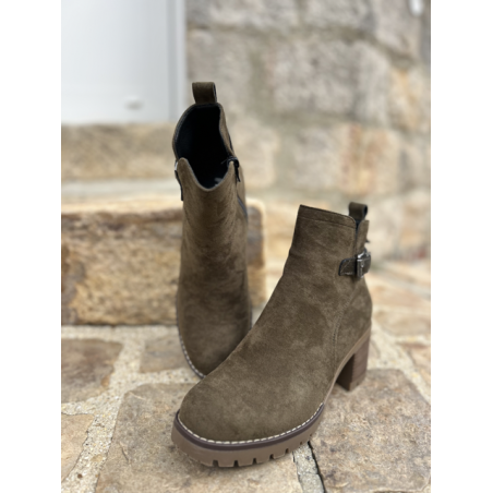 Bottines femme kaki – Chic & confortables | Pointures 36 à 41