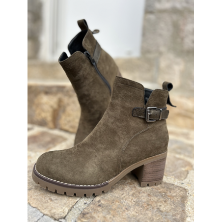 Bottines femme kaki – Chic & confortables | Pointures 36 à 41