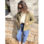 Veste kaki femme avec boutons dorés – Tailles XS à XL | Style chic et décontracté