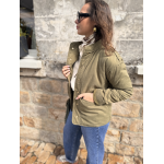Veste kaki femme avec boutons dorés – Tailles XS à XL | Style chic et décontracté