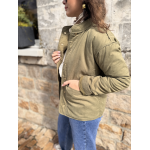 Veste kaki femme avec boutons dorés – Tailles XS à XL | Style chic et décontracté