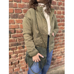 Veste kaki femme avec boutons dorés – Tailles XS à XL | Style chic et décontracté