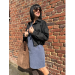 Robe en jean bleu femme – Manches longues – Décolleté V – Tailles S, M, L
