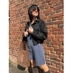 Robe en jean bleu femme – Manches longues – Décolleté V – Tailles S, M, L