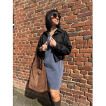 Robe en jean bleu femme – Manches longues – Décolleté V – Tailles S, M, L