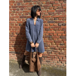 Robe en jean bleu femme – Manches longues – Décolleté V – Tailles S, M, L