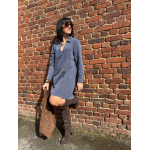 Robe en jean bleu femme – Manches longues – Décolleté V – Tailles S, M, L