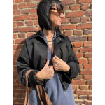Bombers en daim noir femme – Coupe ballon – Taille unique 36 à 40