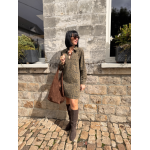 Robe en jean femme – Manches longues – Motif léopard – Tailles S, M, L