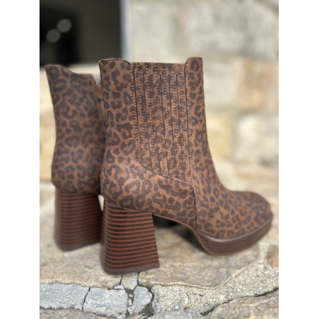 Bottines Léopard Femme – Talon 7 cm & Plateforme – Du 36 au 41
