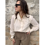 Pantalon marron ou Taupe de tailleur femme – Taille élastiquée et pinces – Du XS au L