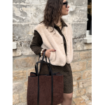 Gilet fausse fourrure femme – Marron ou beige, 2 poches, tailles SM ou ML