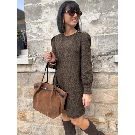 Sac en daim camel femme – Format shopping avec anses élégantes