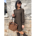Sac en daim camel femme – Format shopping avec anses élégantes