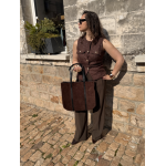 Sac en daim camel femme – Format shopping avec anses élégantes