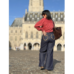 Jean Brut Large Femme – Détails Cœurs Léopard – Du 34 au 42