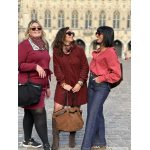 Chemise Velours Rouge Femme – Col Victorien Élégant – Tailles SM à M/L